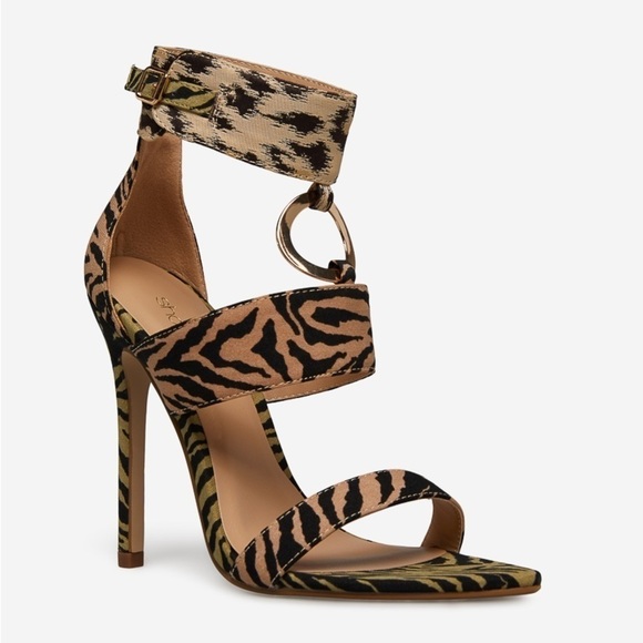NEW Shoe Dazzle Roxxy Animal Print Tiger Stiletto High Heel Sandal US 6 - Picture 1 of 5
